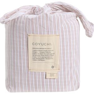 Coyuchi Organic Cotton Sheet Set - Pink Stripes